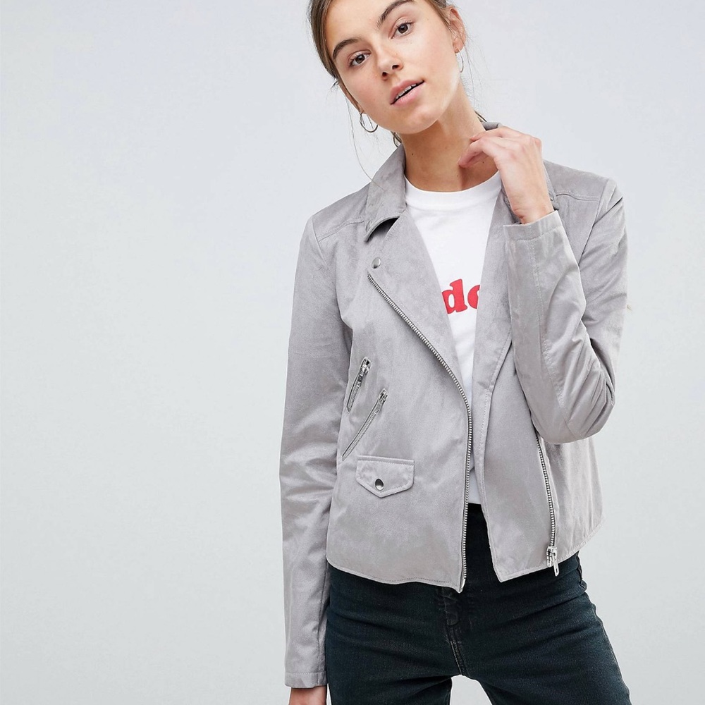 ASOS Tall Suedette Biker Jacket